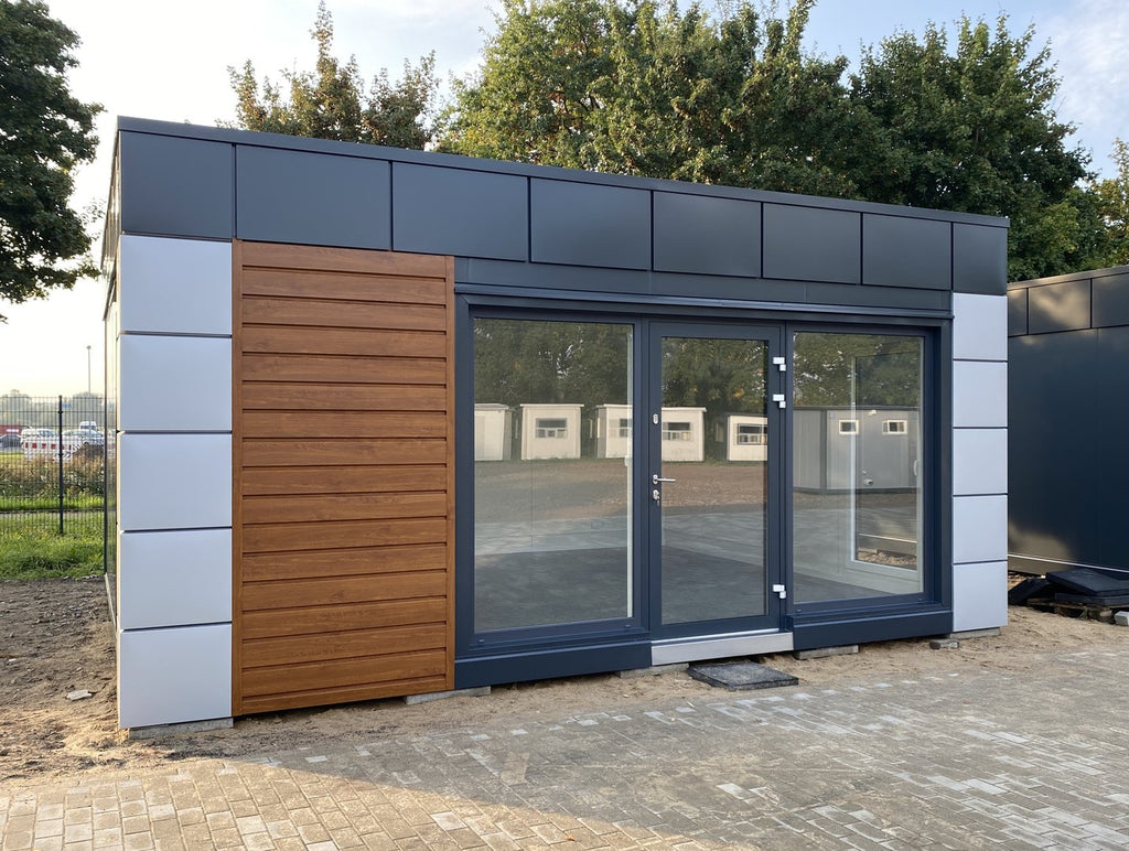 Contenedor de oficina tipo London 6×5 m – módulo prefabricado profesional de 30 m² aislado