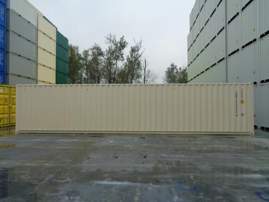 Contenedor marítimo estándar de 40 pies (Dry Van) color RAL 5109 – solución logística y almacenamiento industrial