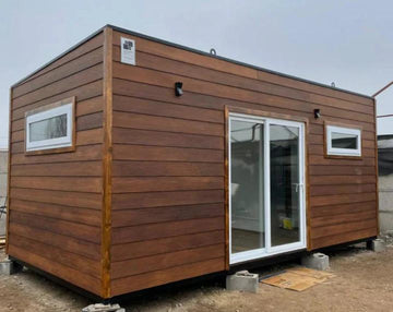 Módulo prefabricado Atenas 18 m² – espacio habitable compacto con dormitorio, baño y cocina integrada